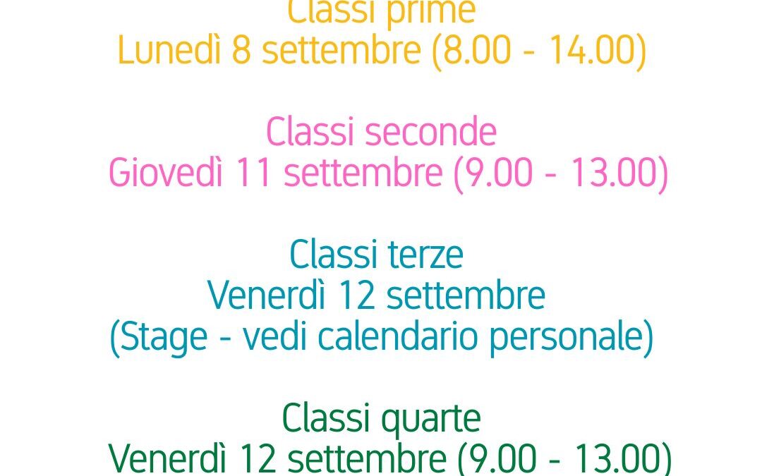 Orari e giorni di inizio scuola – CFP Educo AF 2025/26